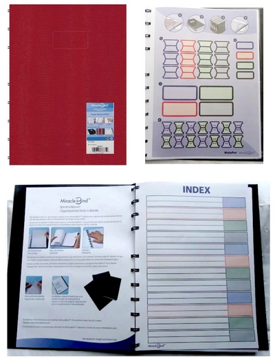 MiracleBind Notebook 120 pages déplacable bordeaux A4+