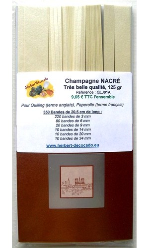 350 bandes CHAMPAGNE - NACRÉ Recto/Verso - 120 gr 