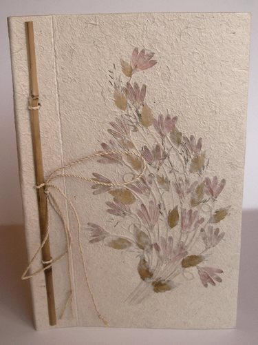 Album 30 feuilles épaisses naturelles GM Fleur rose-violet