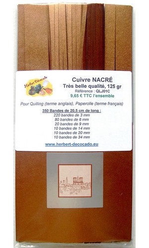 350 bandes CUIVRE - NACRÉ Recto/Verso - 120 gr 