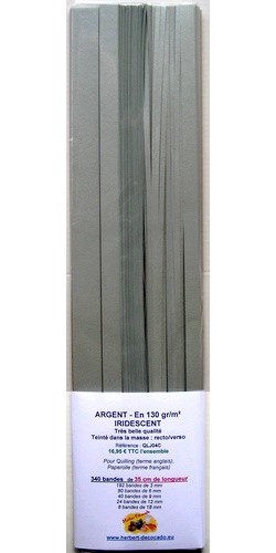 340 bandes ARGENT - IRIDESCENT Recto/Verso - 130 gr 