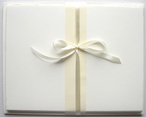 6 Cartes doubles + 6 Enveloppes - CREME Papier naturel