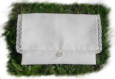 Pochette en tissus - BLANC avec dentelle