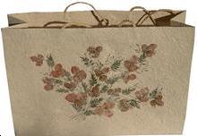 Sac papier naturel GM Fleur orangé