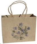 Sac papier naturel PM Fleur bleu