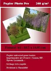 Papier photo blanc A6, 240 gr, Les 10 feuilles