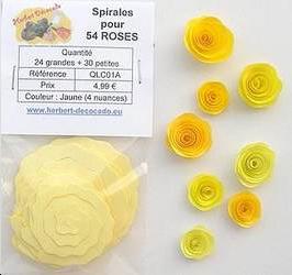 Spirales pour 54 roses JAUNE